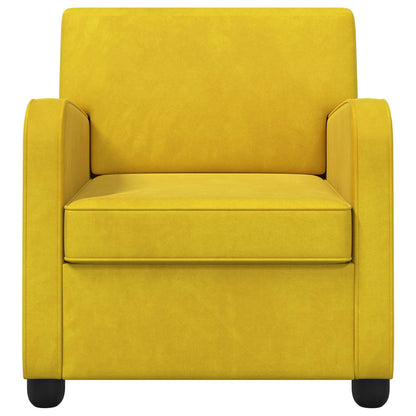vidaXL Armchair Yellow Velvet