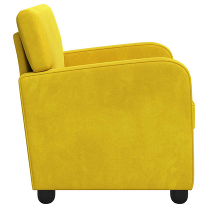 vidaXL Armchair Yellow Velvet