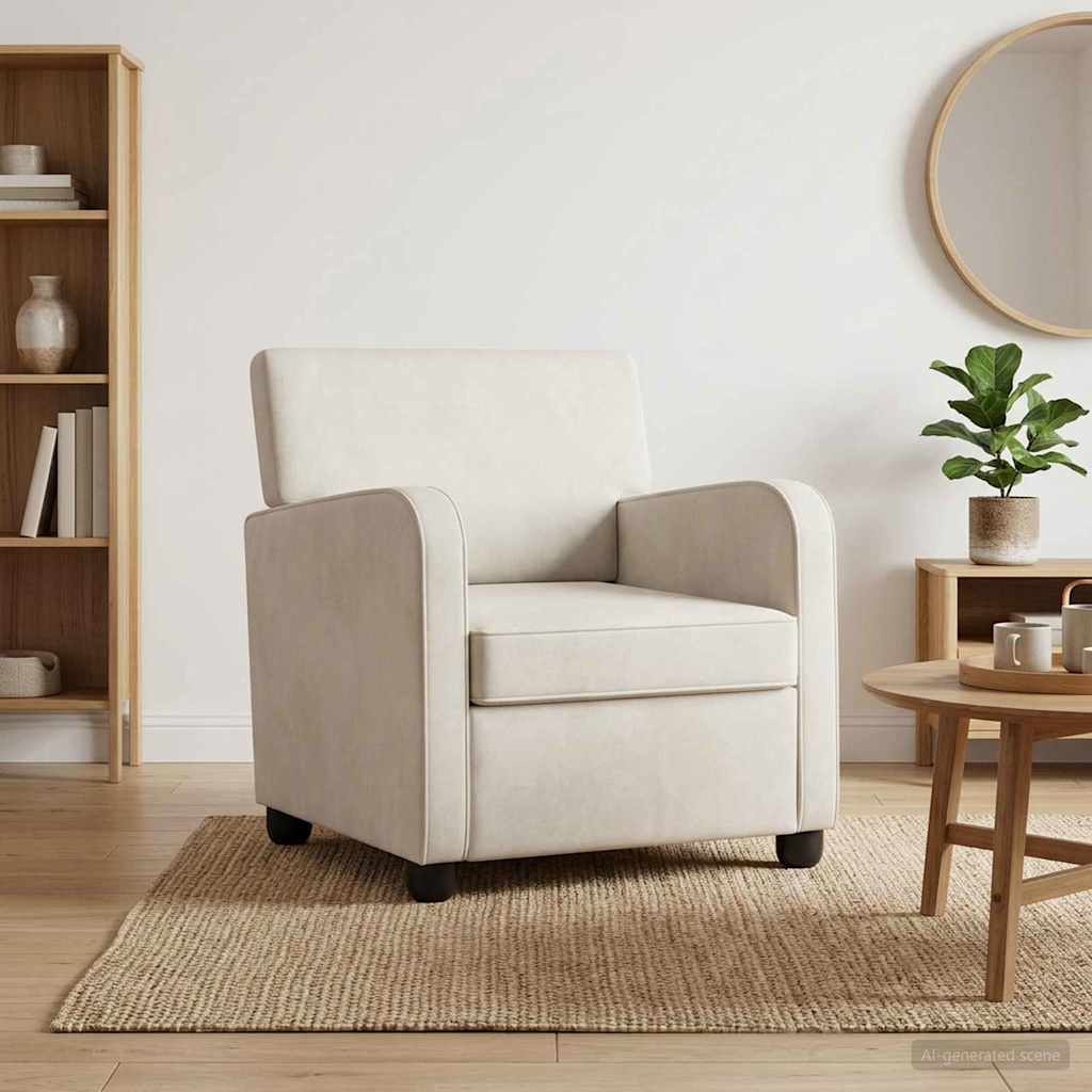 vidaXL Armchair Cream Velvet