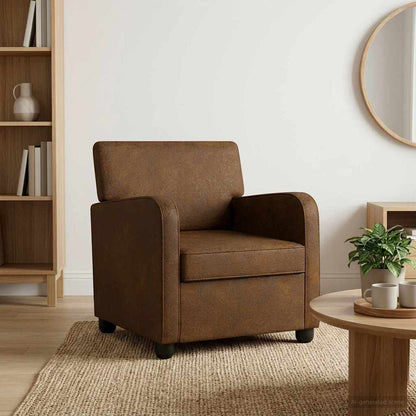 vidaXL Armchair Brown Faux Suede Leather