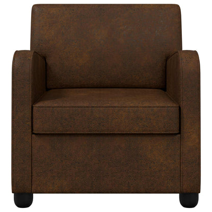 vidaXL Armchair Brown Faux Suede Leather