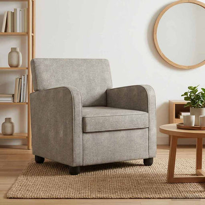 vidaXL Armchair Light Grey Faux Suede Leather