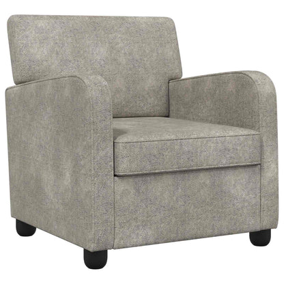 vidaXL Armchair Light Grey Faux Suede Leather