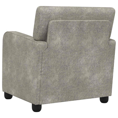 vidaXL Armchair Light Grey Faux Suede Leather