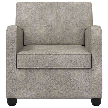 vidaXL Armchair Light Grey Faux Suede Leather