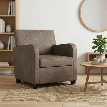 vidaXL Armchair Dark Grey Faux Suede Leather