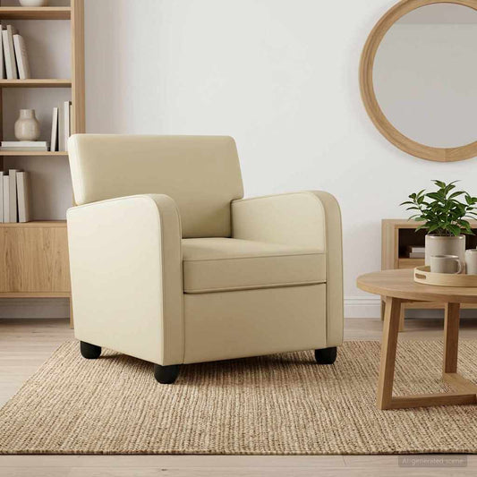 vidaXL Armchair Cream Faux Leather