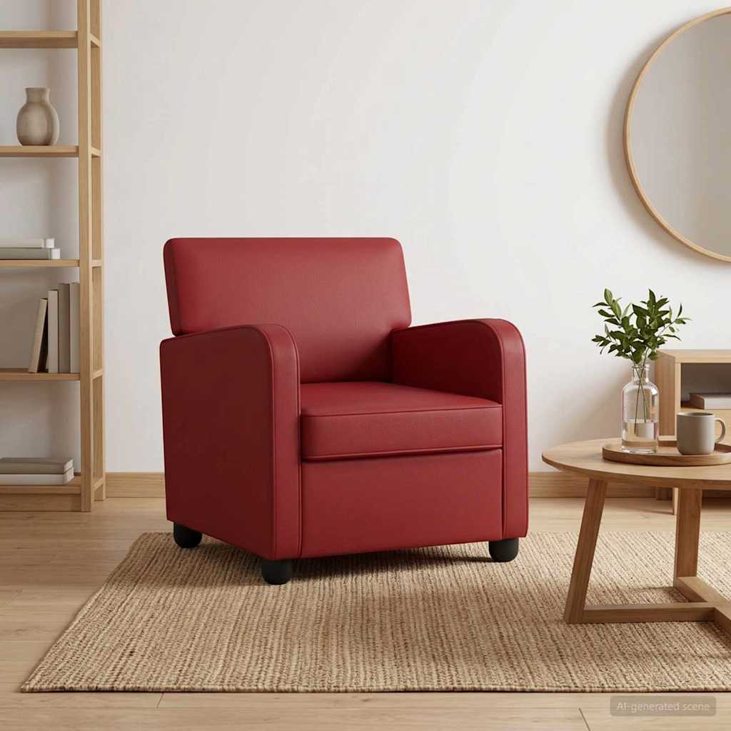 vidaXL Armchair Wine Red Faux Leather
