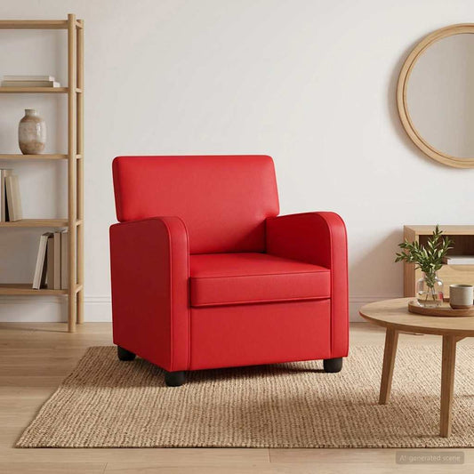 vidaXL Armchair Red Faux Leather