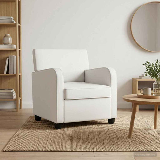 vidaXL Armchair White Faux Leather