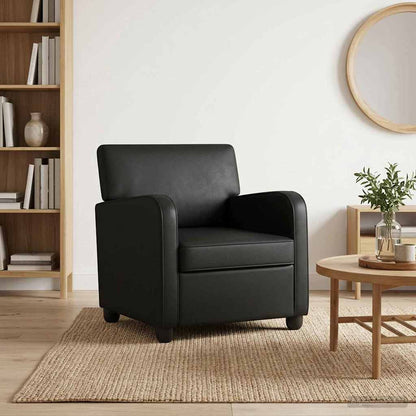 vidaXL Armchair Shiny Black Faux Leather