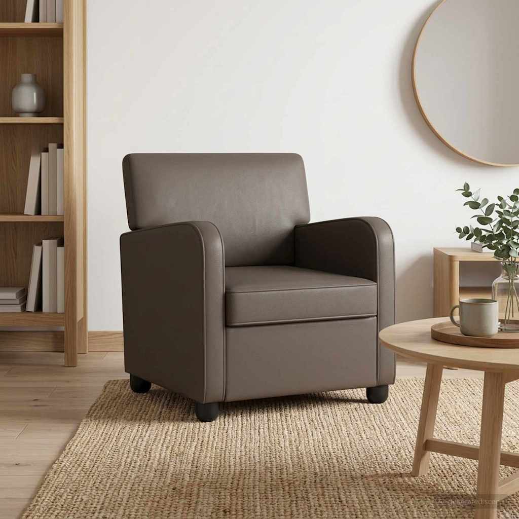 vidaXL Armchair Shiny Brown Faux Leather