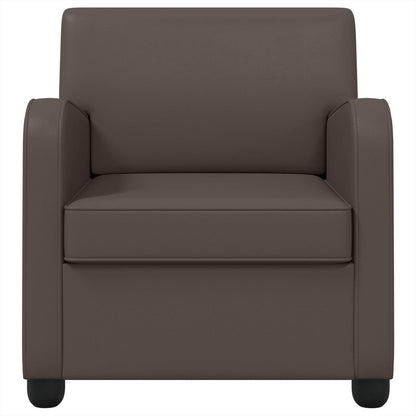 vidaXL Armchair Shiny Brown Faux Leather