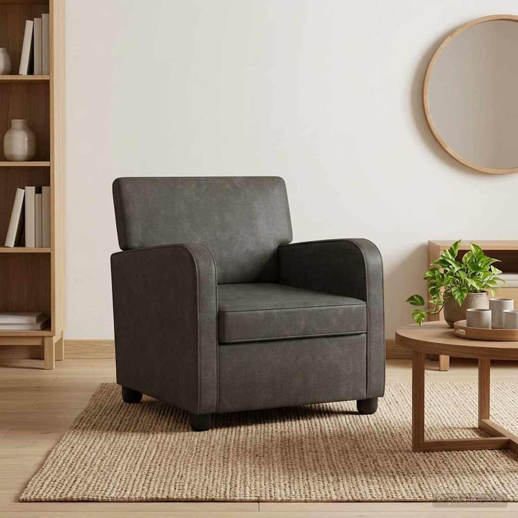 vidaXL Armchair Antique Black Faux Leather