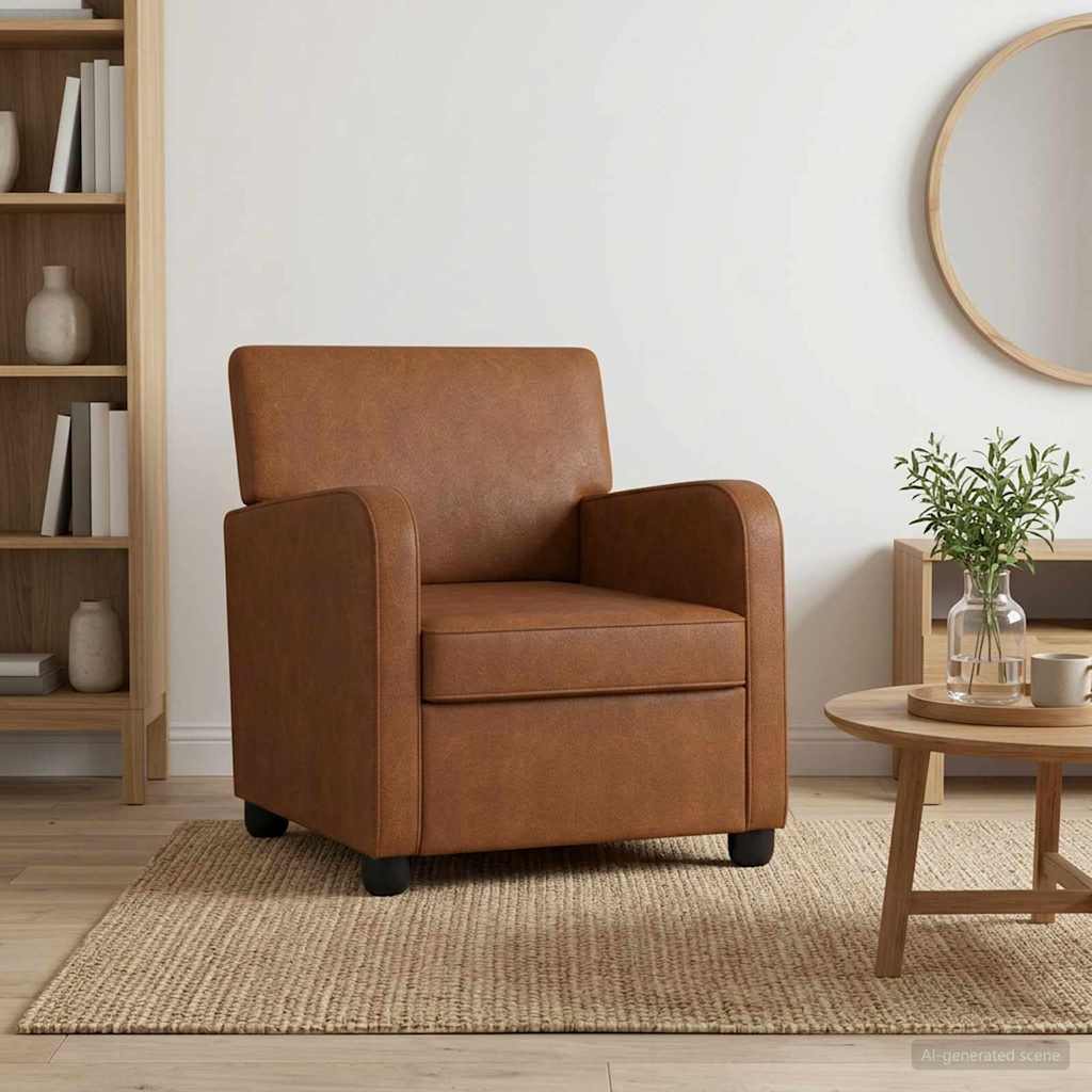 vidaXL Armchair Antique Brown Faux Leather