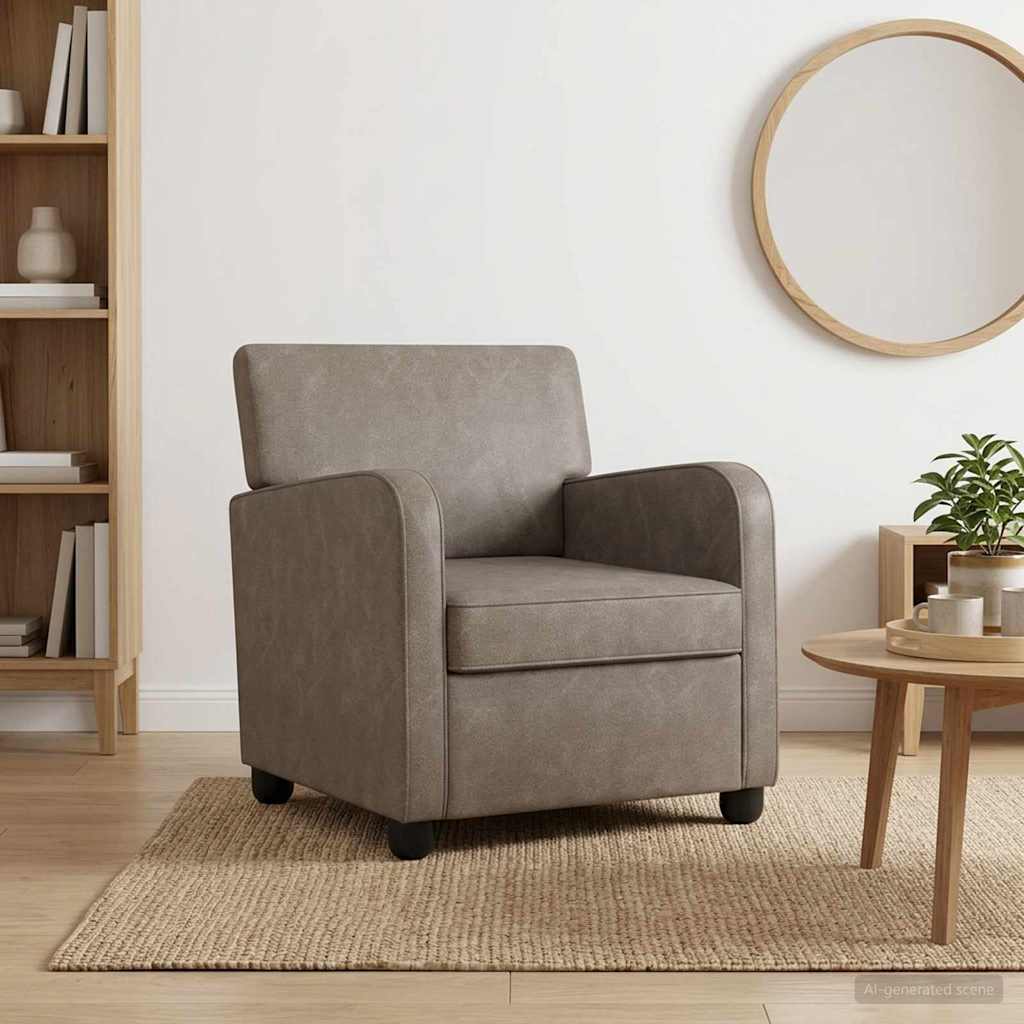vidaXL Armchair Antique Grey Faux Leather