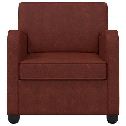 vidaXL Armchair Antique Shiny Brown Faux Leather