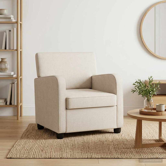 vidaXL Armchair Cream Chenille