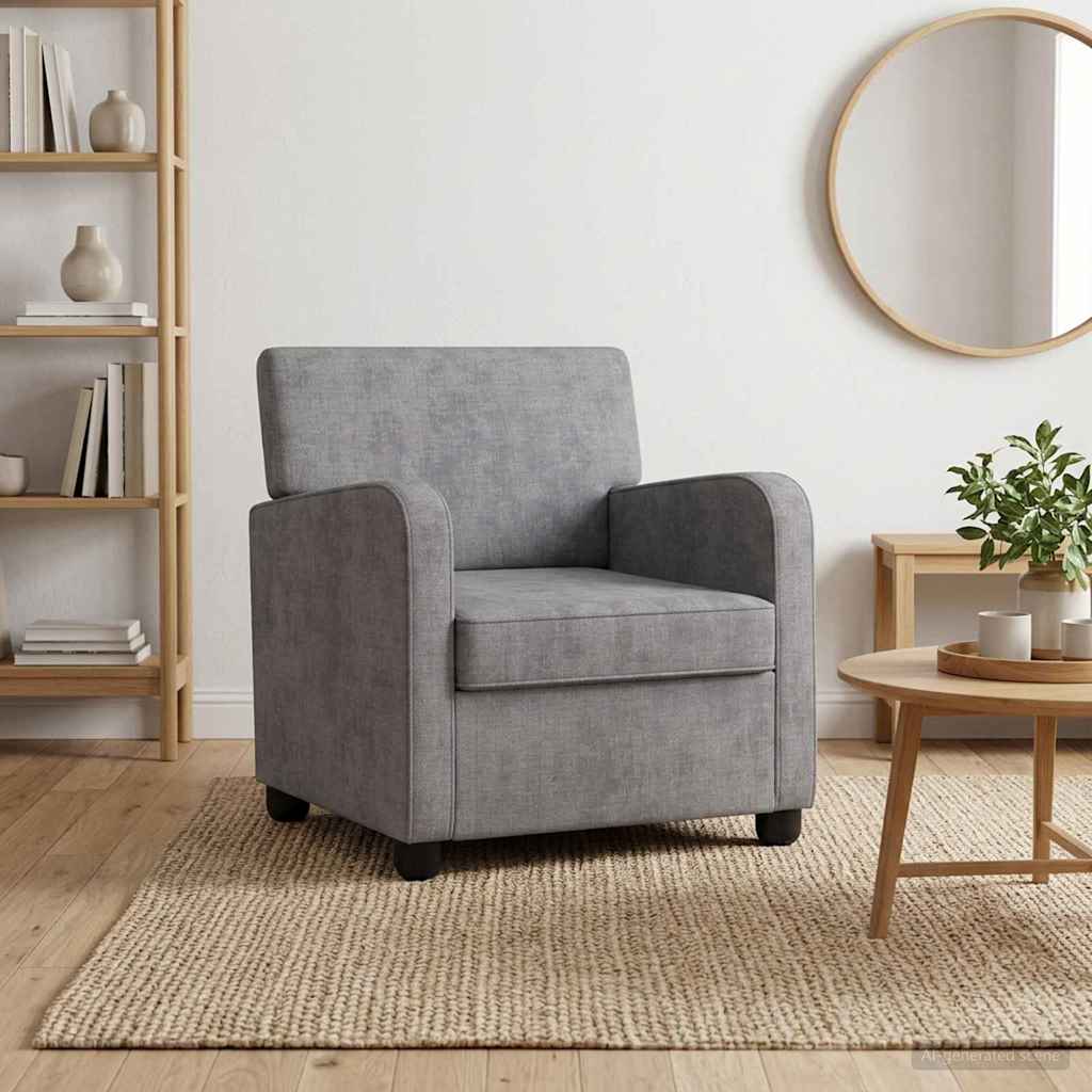 vidaXL Armchair Light Grey Chenille