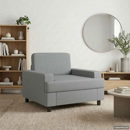 vidaXL Armchair Light Grey Fabric