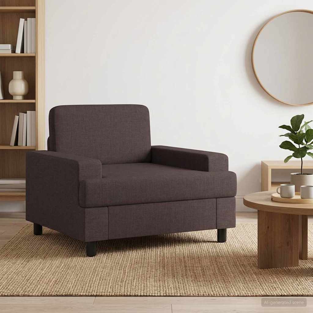 vidaXL Armchair Dark Brown Fabric