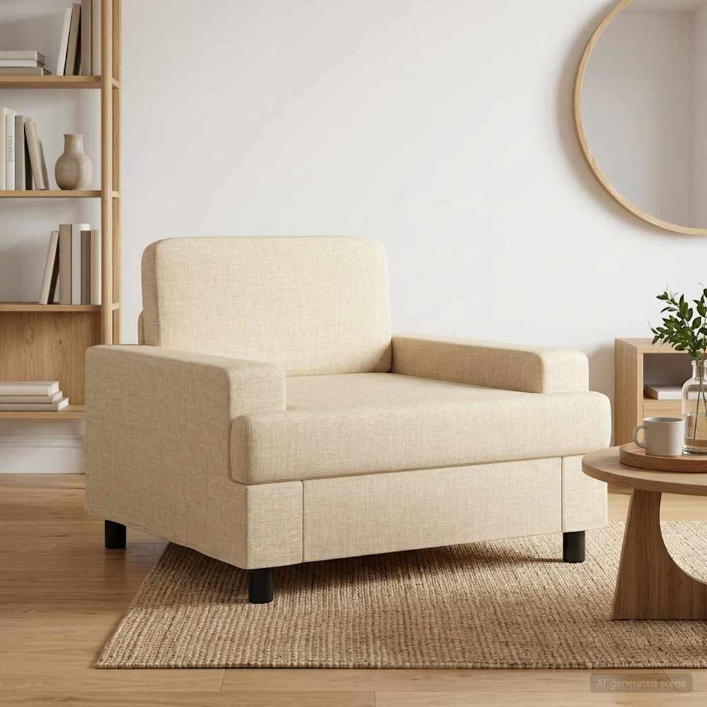 vidaXL Armchair Cream Fabric