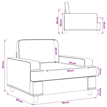 vidaXL Armchair Cream Fabric