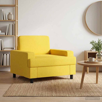 vidaXL Armchair Light Yellow Fabric