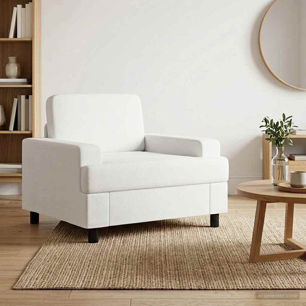 vidaXL Armchair White Fabric