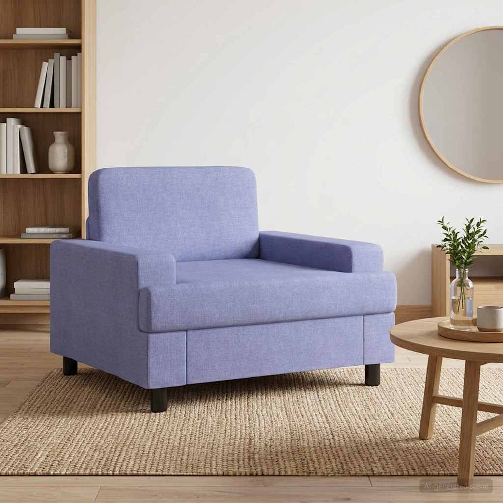 vidaXL Armchair Jeans Blue Fabric