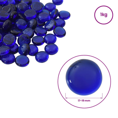 vidaXL Glass Nugget 17-19 mm Cobalt Blue Glass