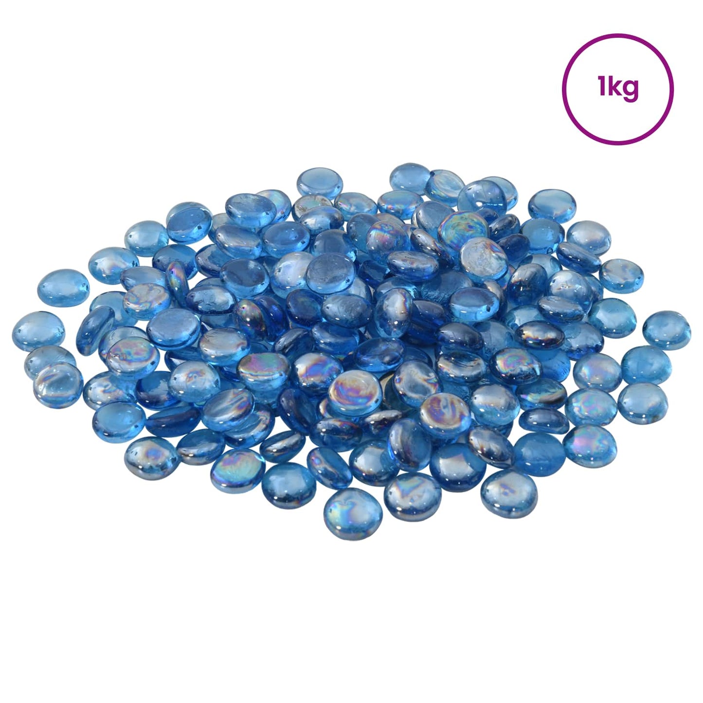 vidaXL Glass Nugget 17-19 mm Light Cobalt Blue Glass