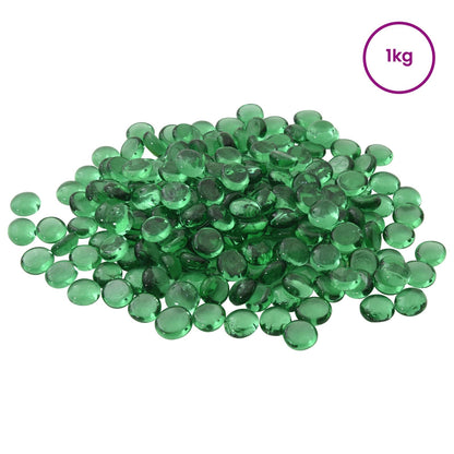 vidaXL Glass Nugget 17-19 mm Green Glass