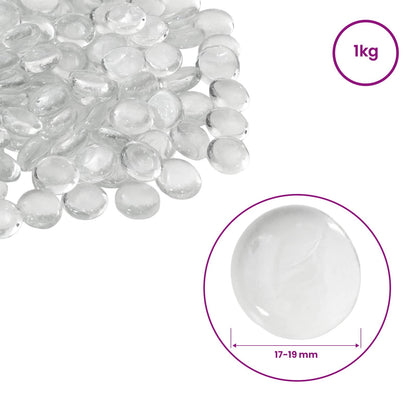 vidaXL Glass Nugget 17-19 mm Transparent Glass
