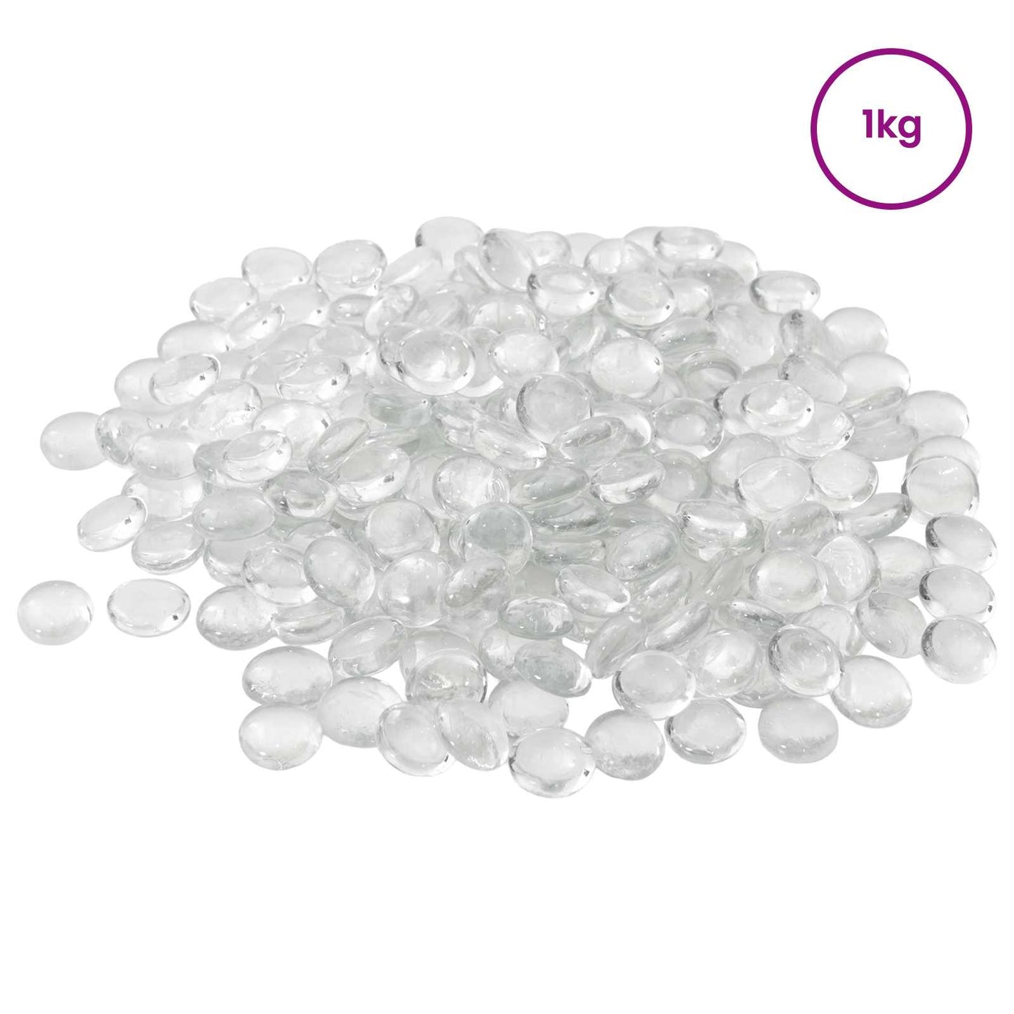 vidaXL Glass Nugget 17-19 mm Transparent Glass