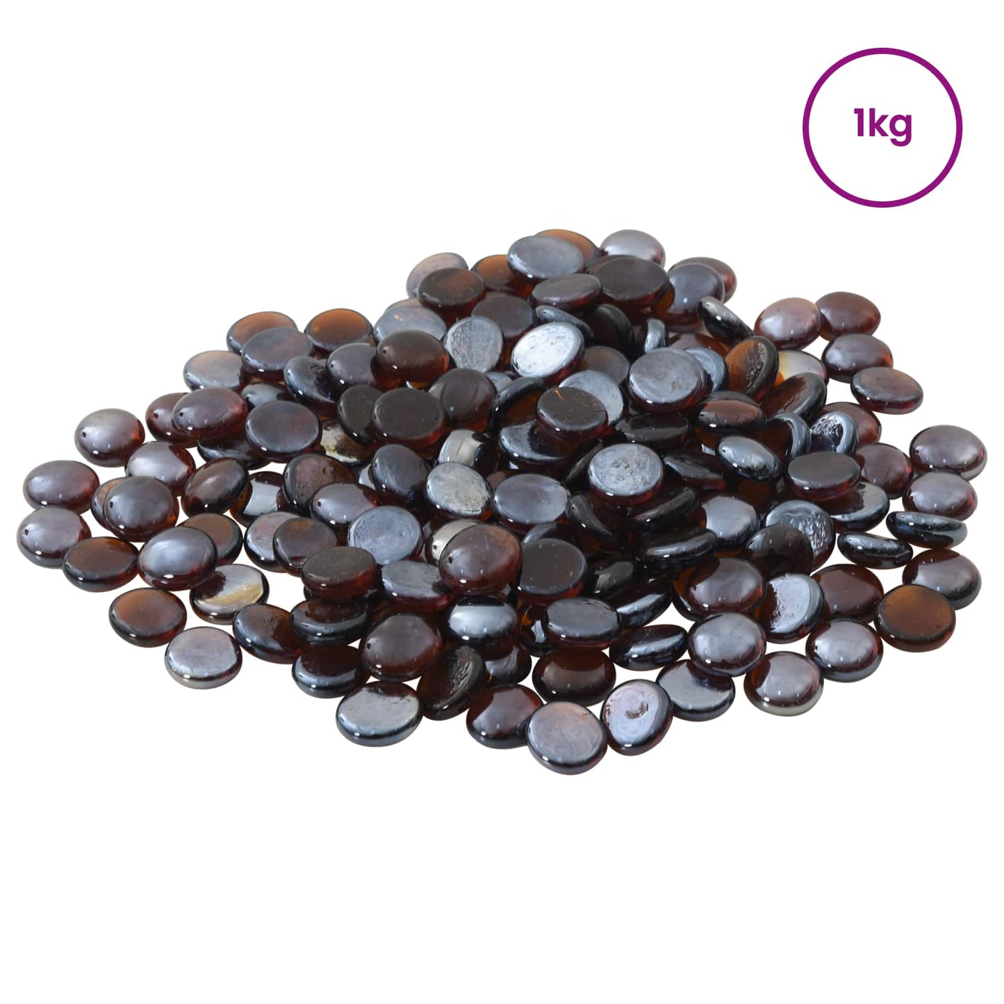 vidaXL Glass Nugget 17-19 mm Amber Flash Glass