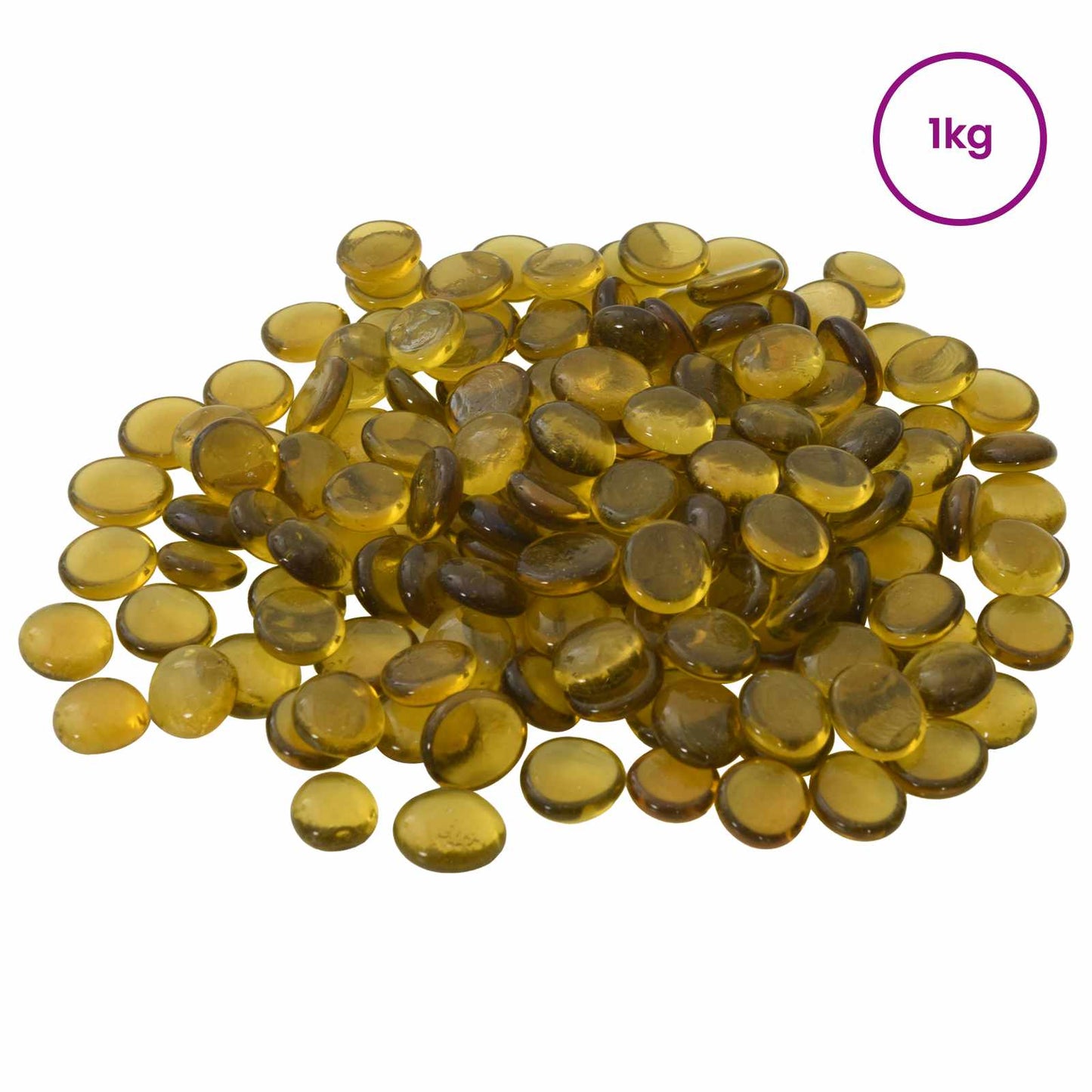 vidaXL Glass Nugget 17-19 mm Yellow Glass