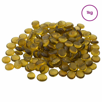 vidaXL Glass Nugget 17-19 mm Yellow Glass