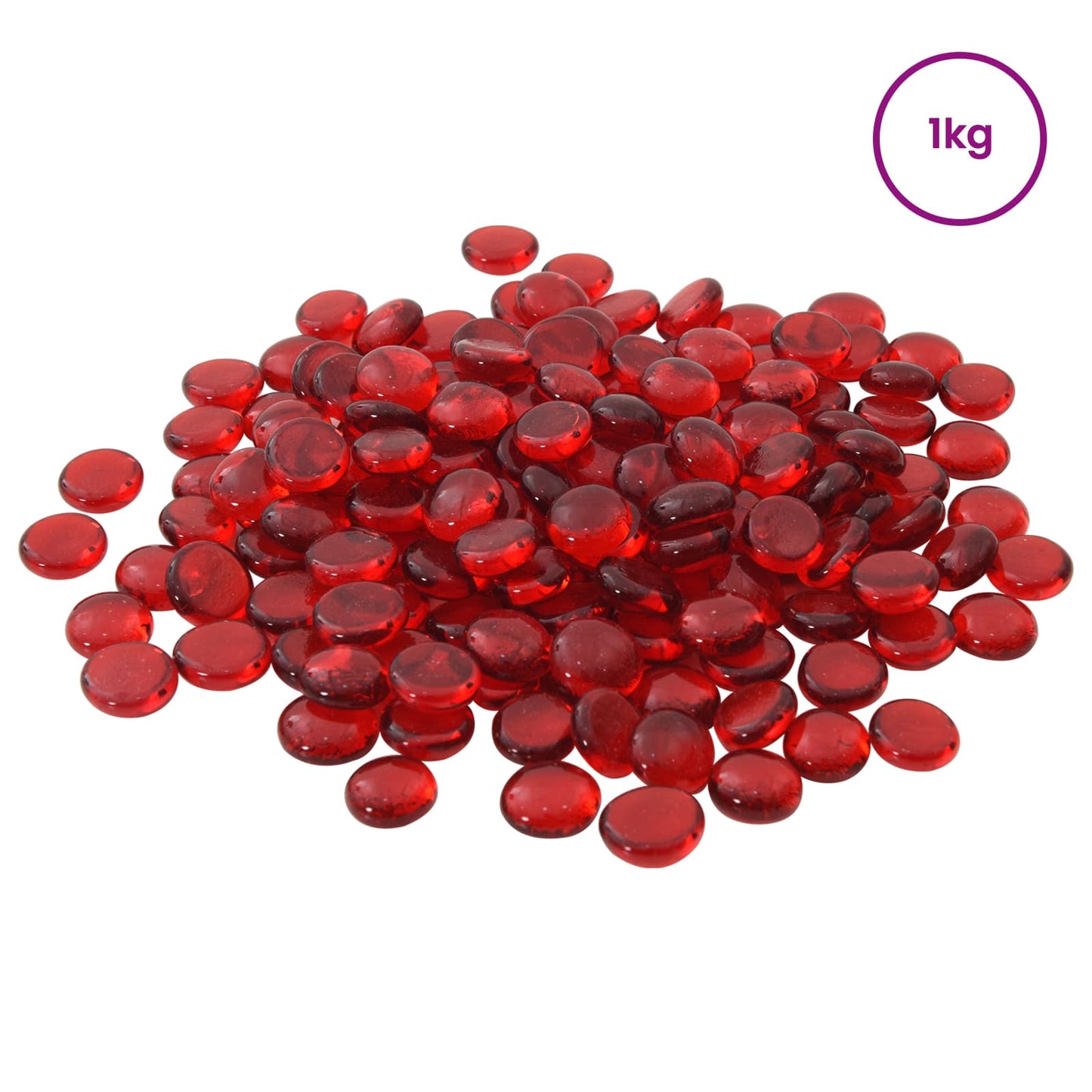 vidaXL Glass Nugget 17-19 mm Scarlet Glass