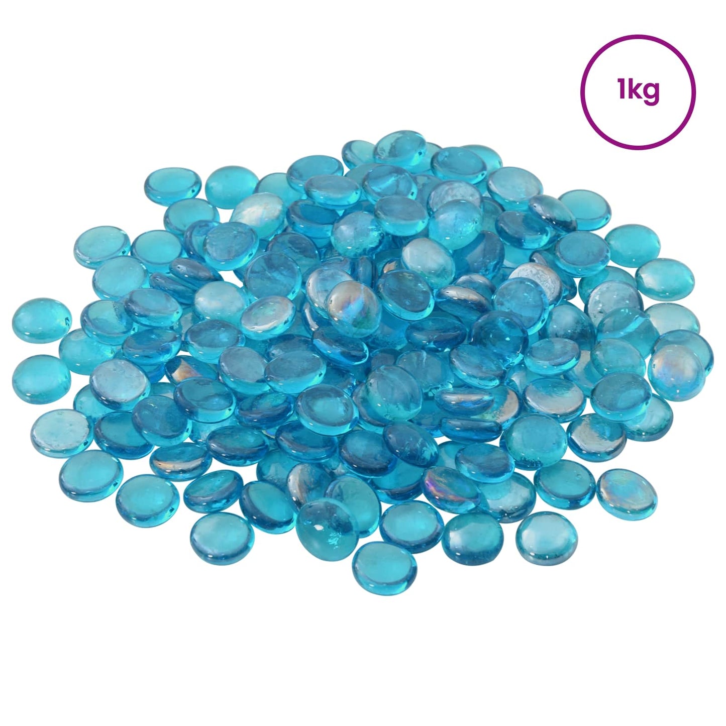 vidaXL Glass Nugget 17-19 mm Aqua Blue Glass