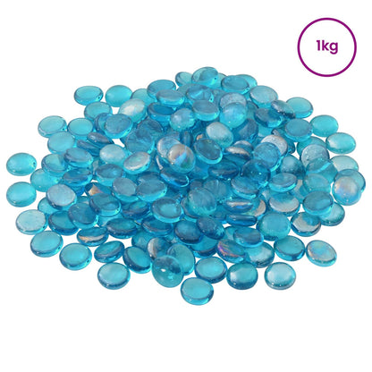 vidaXL Glass Nugget 17-19 mm Aqua Blue Glass