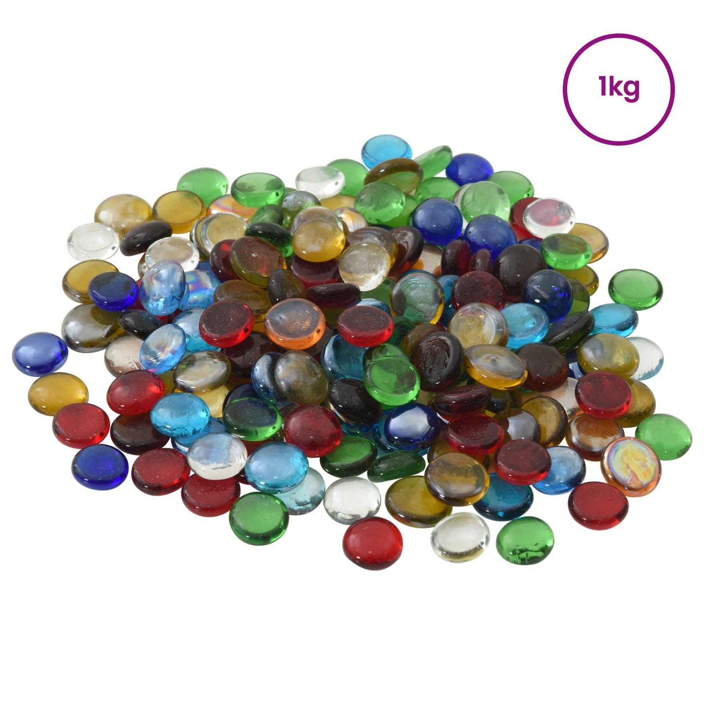vidaXL Glass Nugget 17-19 mm Multicolour Glass