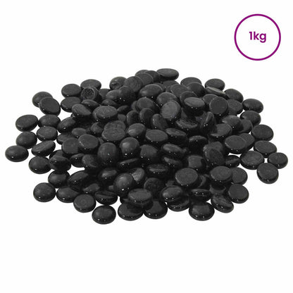 vidaXL Glass Nugget 17-19 mm Black Glass