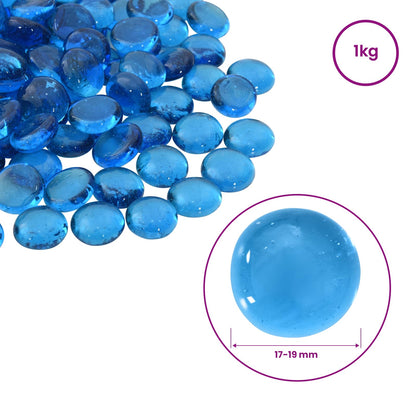 vidaXL Glass Nugget 17-19 mm Sky Blue Glass