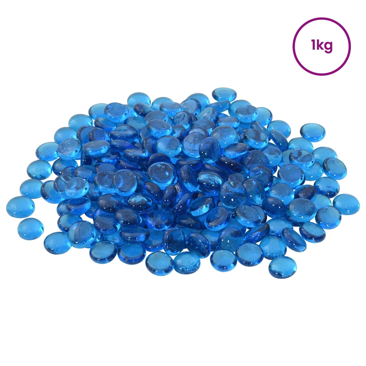 vidaXL Glass Nugget 17-19 mm Sky Blue Glass