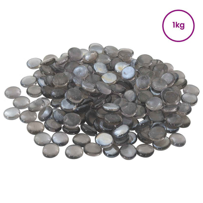 vidaXL Glass Nugget 17-19 mm Purple Grey Glass