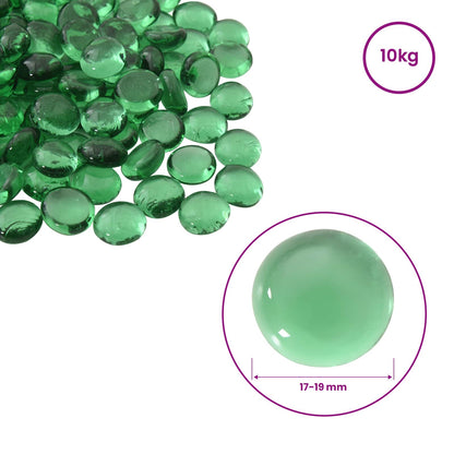 vidaXL Glass Nugget 17-19 mm Green Glass