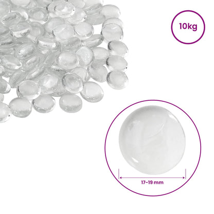 vidaXL Glass Nugget 17-19 mm Transparent Glass