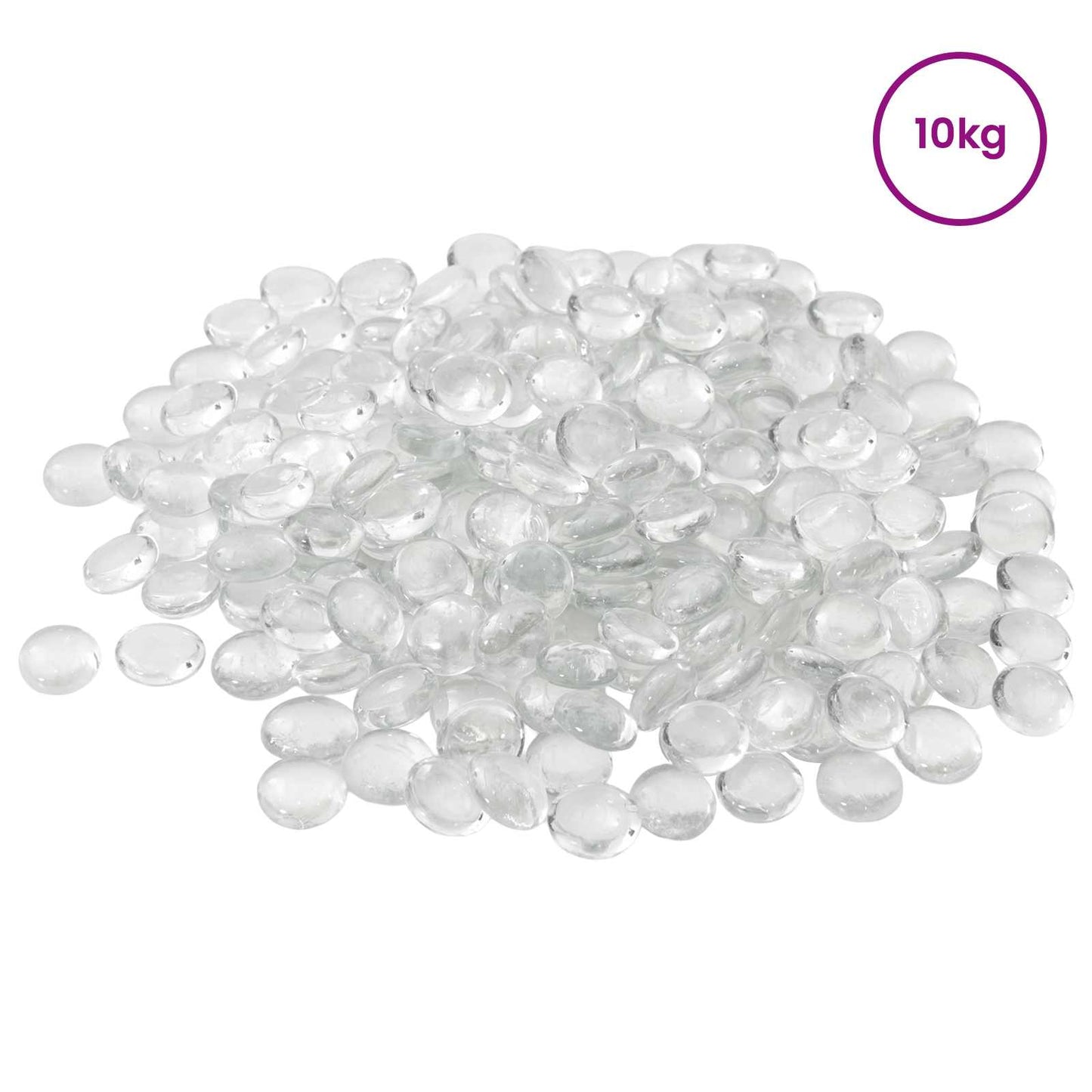 vidaXL Glass Nugget 17-19 mm Transparent Glass