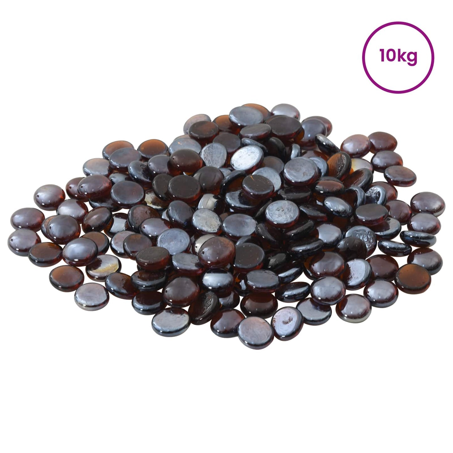 vidaXL Glass Nugget 17-19 mm Amber Flash Glass